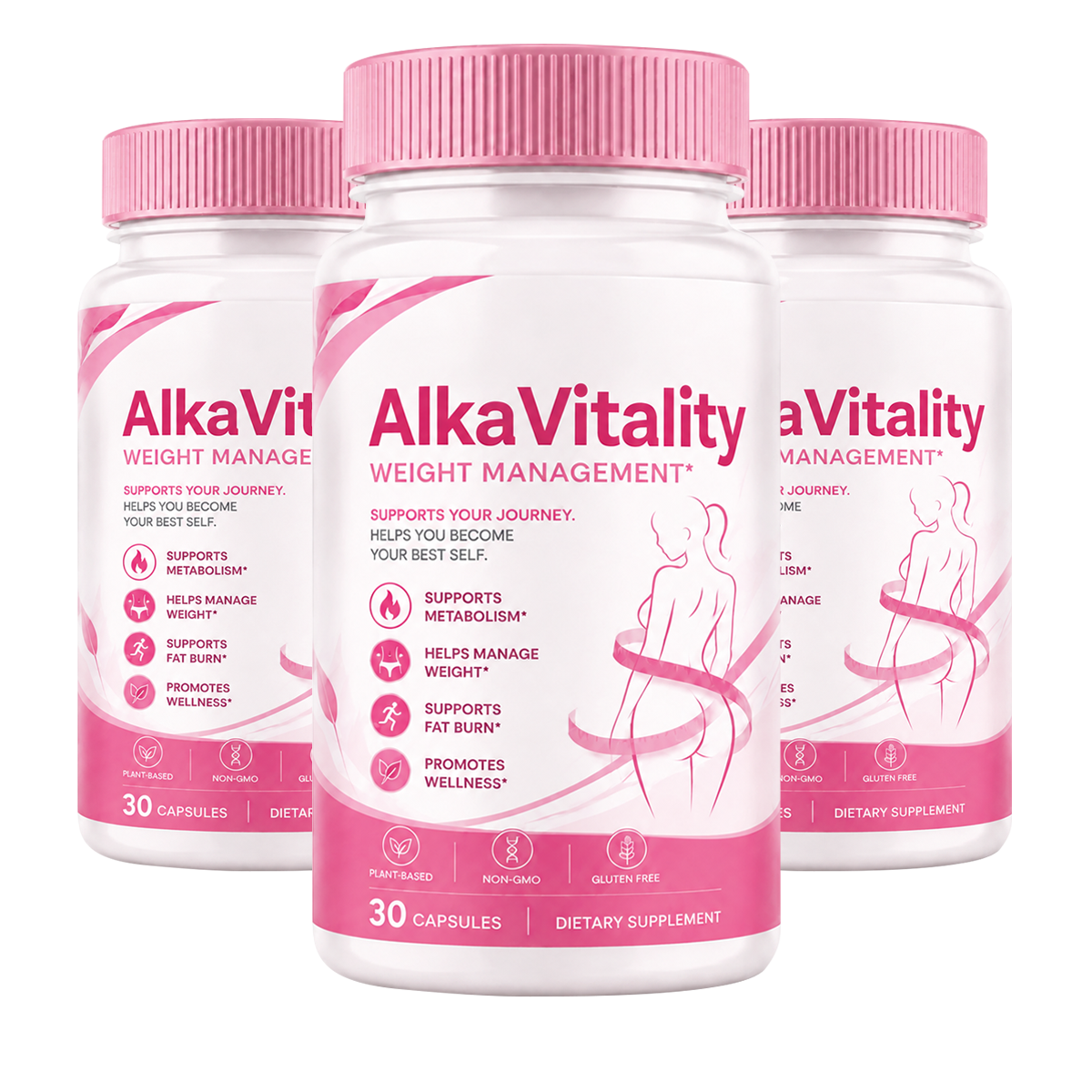 AlkaVitality natural weight management three-bottle package